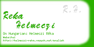 reka helmeczi business card